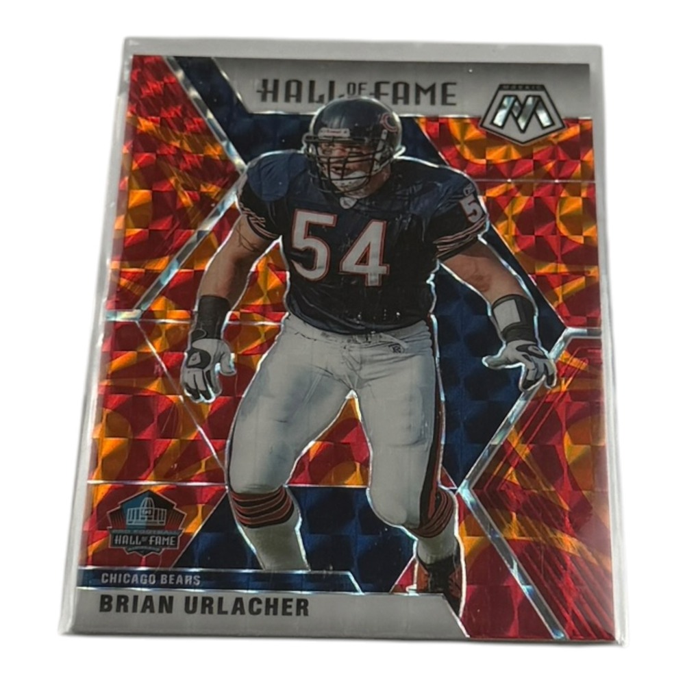 2020 Panini Mosaic Football Brian Urlacher Hall of Fame Orange Reactive Prizm